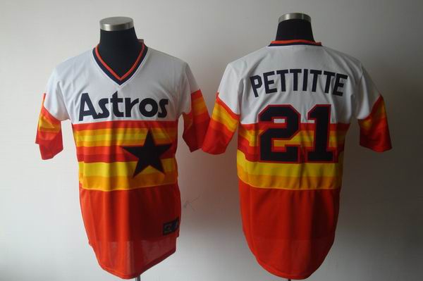 MLB Houston Astros 21 Andy Pettitte Orange Cool Base Jersey