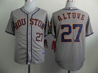 MLB Houston Astros 27 Altuve grey jersey