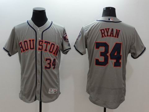 MLB Houston Astros 34 Nolan Ryan gray jersey