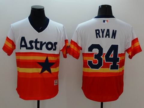 MLB Houston Astros 34 Nolan Ryan white jersey
