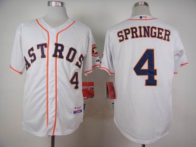 MLB Houston Astros 4 Springer white jersey