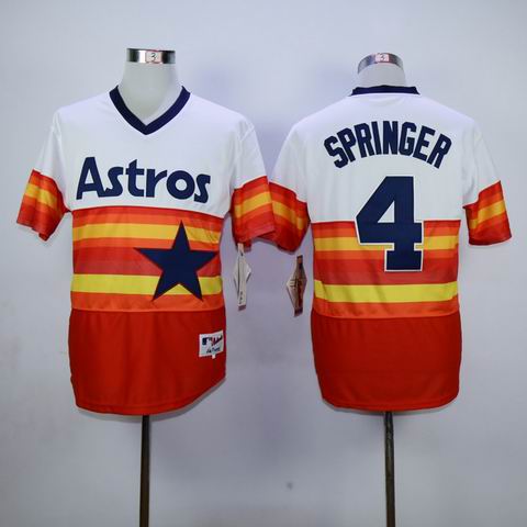 MLB Houston Astros 4 Springer white orange jersey