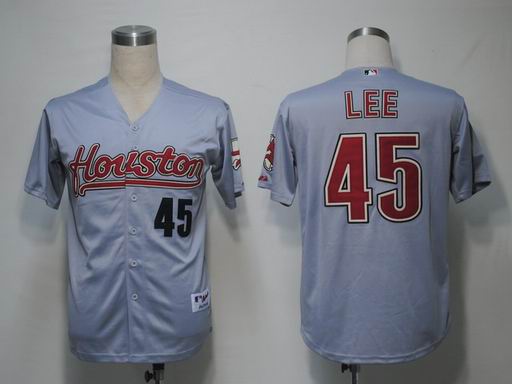 MLB Houston Astros 45 Carlos Lee Gray Cool Base Jersey