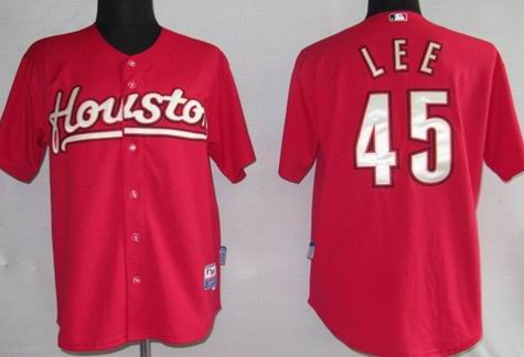 MLB Houston Astros 45 Carlos Lee Red Cool Base Jersey