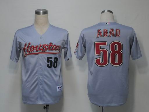 MLB Houston Astros 58 Fernando Abad Gray Cool Base Jersey