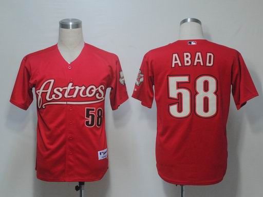 MLB Houston Astros 58 Fernando Abad Red Cool Base Jersey