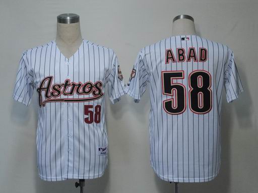MLB Houston Astros 58 Fernando Abad White Cool Base Jersey