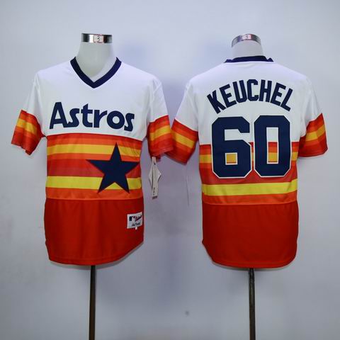 MLB Houston Astros 60 Keuchel white orange jersey
