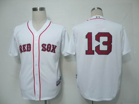 MLB Jerseys Boston Red Sox 13 Crawford White Cool Base