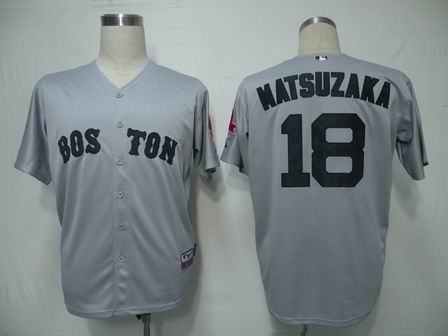 MLB Jerseys Boston Red Sox 18 Daisuke Matsuzaka Grey Cool Base