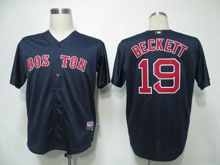 MLB Jerseys Boston Red Sox 19 Beckett Dark Blue Cool Base