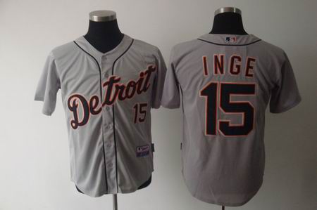 MLB Jerseys Detroit Tigers 15# Inge Grey
