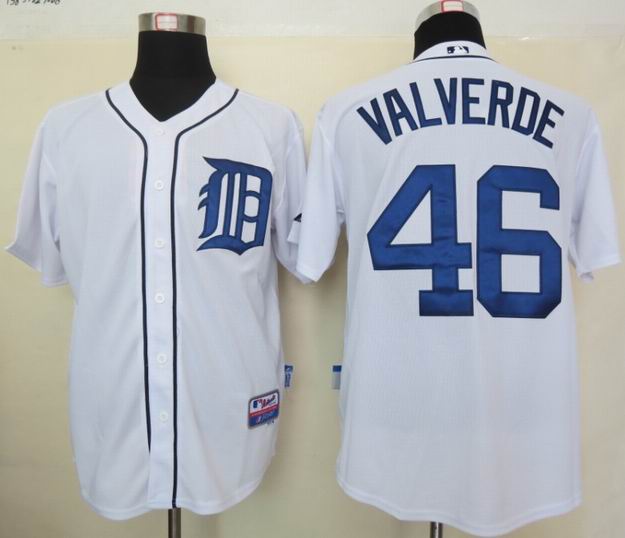 MLB Jerseys Detroit Tigers 46 Valverde White