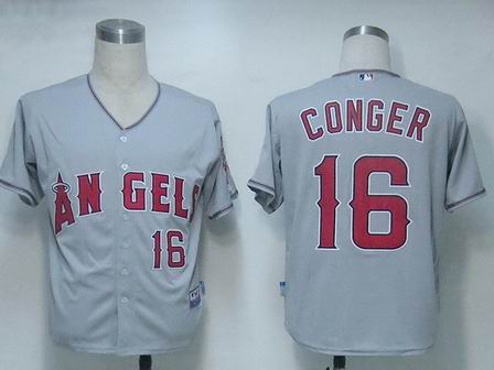 MLB Jerseys Los Angeles Angels 16 Conger Grey Cool Base