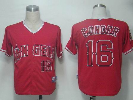 MLB Jerseys Los Angeles Angels 16 Conger Red Cool Base