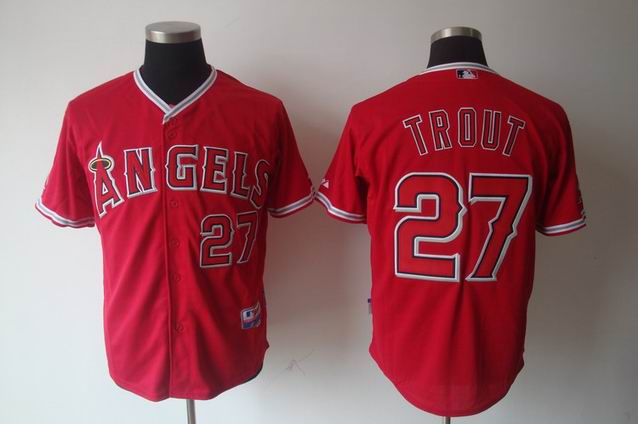 MLB Jerseys Los Angeles Angels 27 Mike Trout Red Cool Base