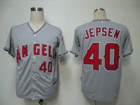 MLB Jerseys Los Angeles Angels 40 Jepsen Grey Cool Base