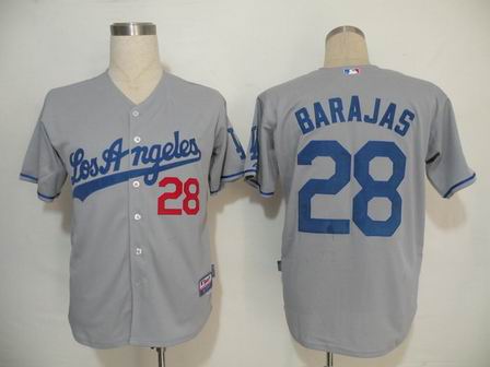 MLB Jerseys Los Angeles Dodgers 28 Barajas Grey Cool Base