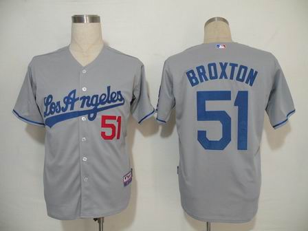 MLB Jerseys Los Angeles Dodgers 51 Broxton Grey Cool Base