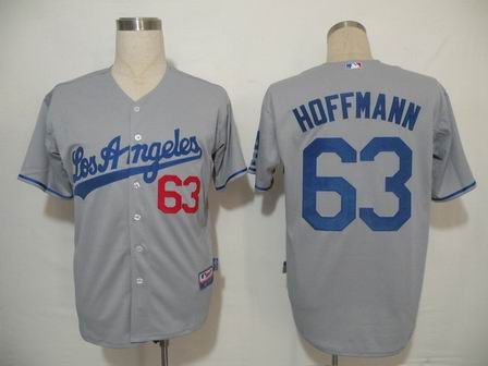 MLB Jerseys Los Angeles Dodgers 63 Hoffmann Grey Cool Base