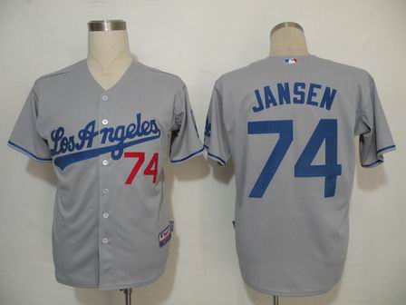 MLB Jerseys Los Angeles Dodgers 74 Jansen Grey Cool Base