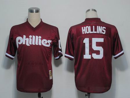 MLB Jerseys Philadephia Phillies 15 Hollins Red M&N 1991