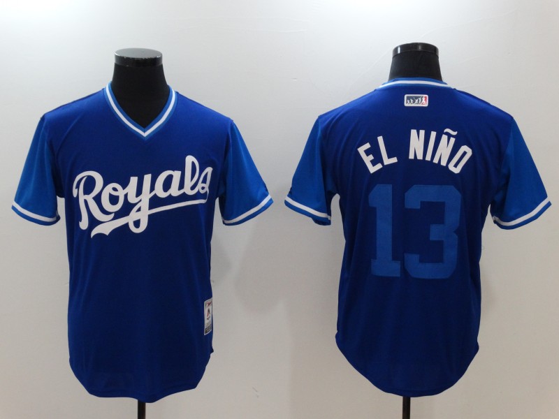 MLB Kansas City Royals #13 EL NINO blue jersey