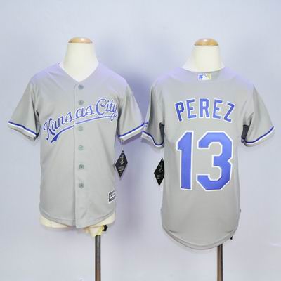 MLB Kansas City Royals #13 Perez grey jersey