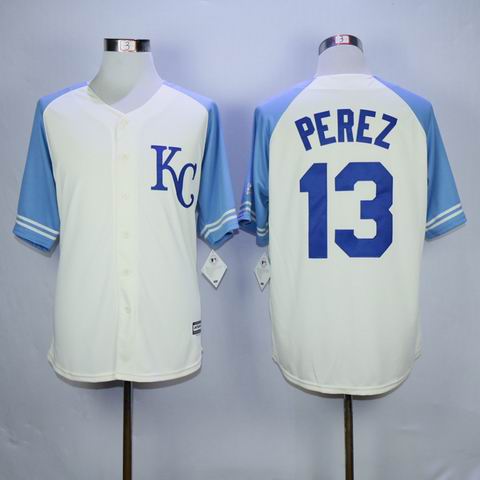 MLB Kansas City Royals #13 Perez white jersey