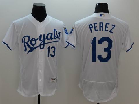 MLB Kansas City Royals #13 Salvador Perez white jersey
