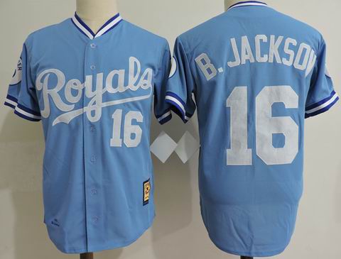 MLB Kansas City Royals #16 B.JACKSON blue m&n jersey
