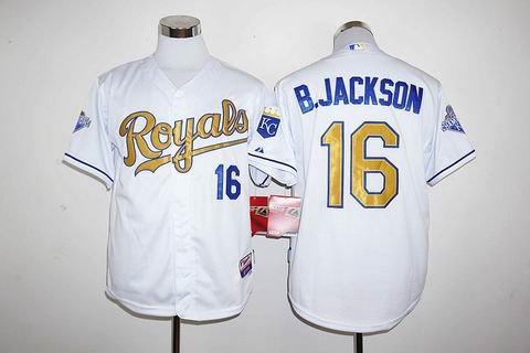 MLB Kansas City Royals #16 B.Jackson white jersey