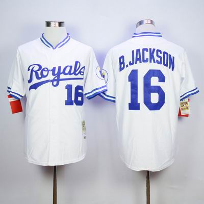 MLB Kansas City Royals #16 B.Jackson white jersey