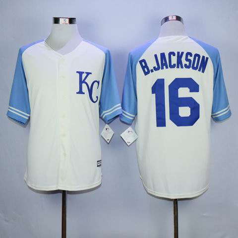 MLB Kansas City Royals #16 B.Jackson white jersey