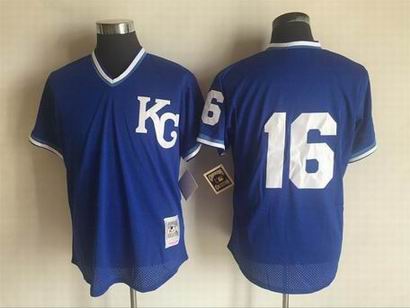 MLB Kansas City Royals #16 blue m&n jersey