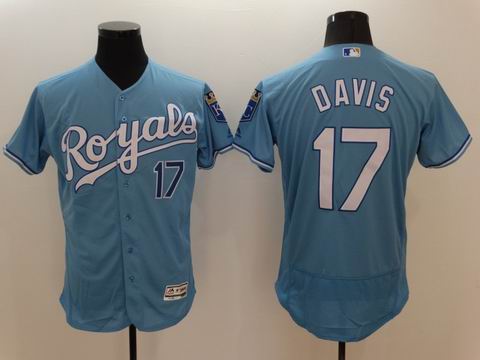 MLB Kansas City Royals #17 Wade Davis light blue flexbase jersey