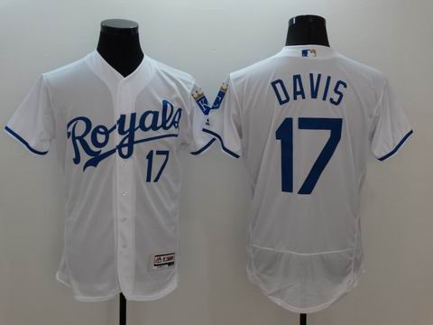 MLB Kansas City Royals #17 Wade Davis white jersey