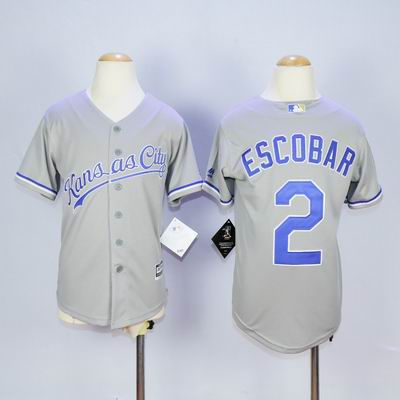 MLB Kansas City Royals #2 Escobar grey jersey