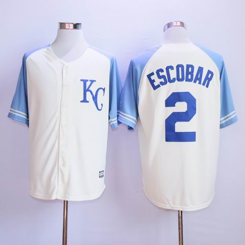 MLB Kansas City Royals #2 Escobar white jersey