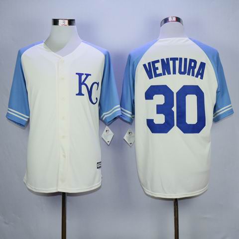 MLB Kansas City Royals #30 Ventura white jersey