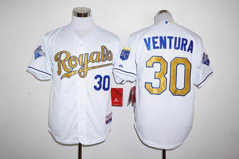 MLB Kansas City Royals #30 Yordano Ventura white World Series Champions jersey