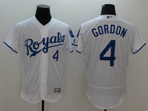 MLB Kansas City Royals #4 Alex Gordon white jersey