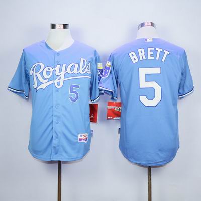 MLB Kansas City Royals #5 Brett light blue jersey