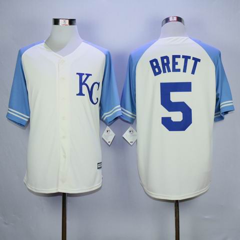 MLB Kansas City Royals #5 Brett white jersey