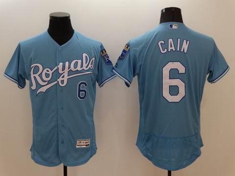 MLB Kansas City Royals #6 Lorenzo Cain light blue flexbase jersey