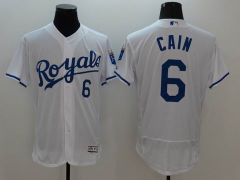 MLB Kansas City Royals #6 Lorenzo Cain white jersey