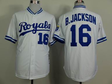MLB Kansas City Royals 16 B.Jackson white jersey