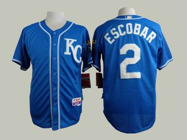 MLB Kansas City Royals 2 Escobar blue jersey
