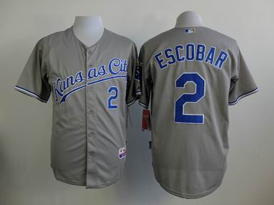 MLB Kansas City Royals 2 Escobar grey jersey