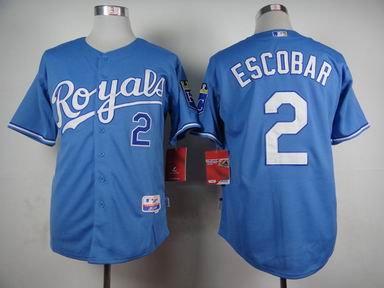 MLB Kansas City Royals 2 Escobar light blue jersey